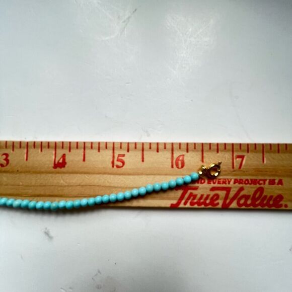 Turquoise Glass Bead Bracelet Size 6 Inch - Picture 5 of 9